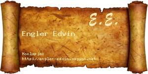 Engler Edvin névjegykártya